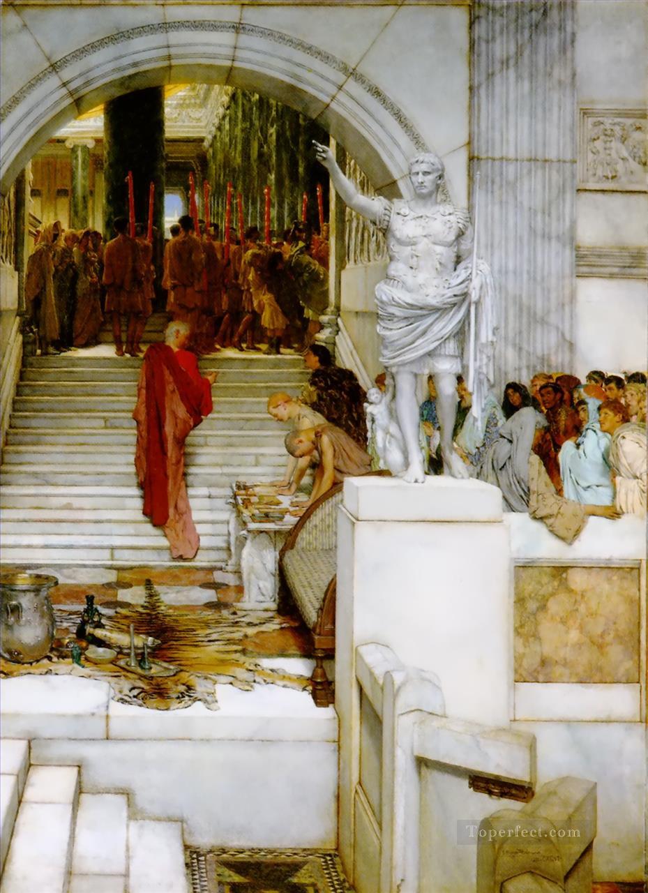 After the audience Romantic Sir Lawrence Alma Tadema Oil Paintings